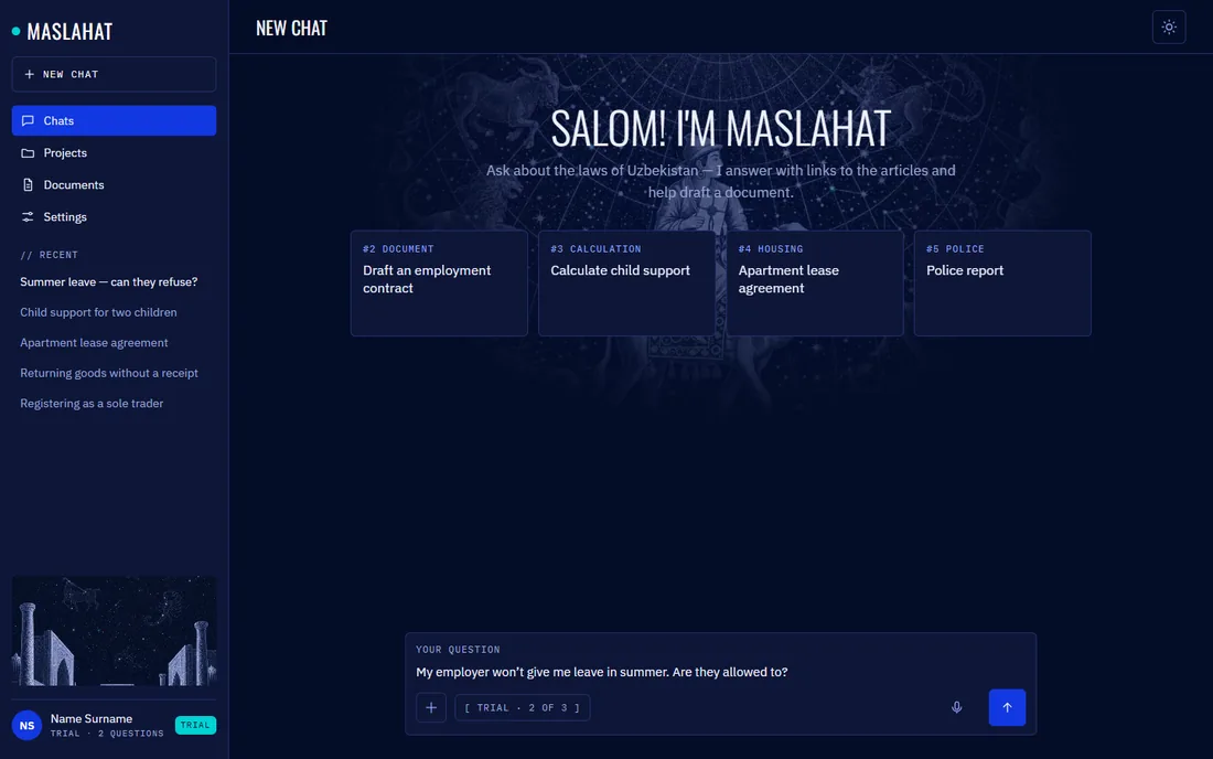 Maslahat chat: Question