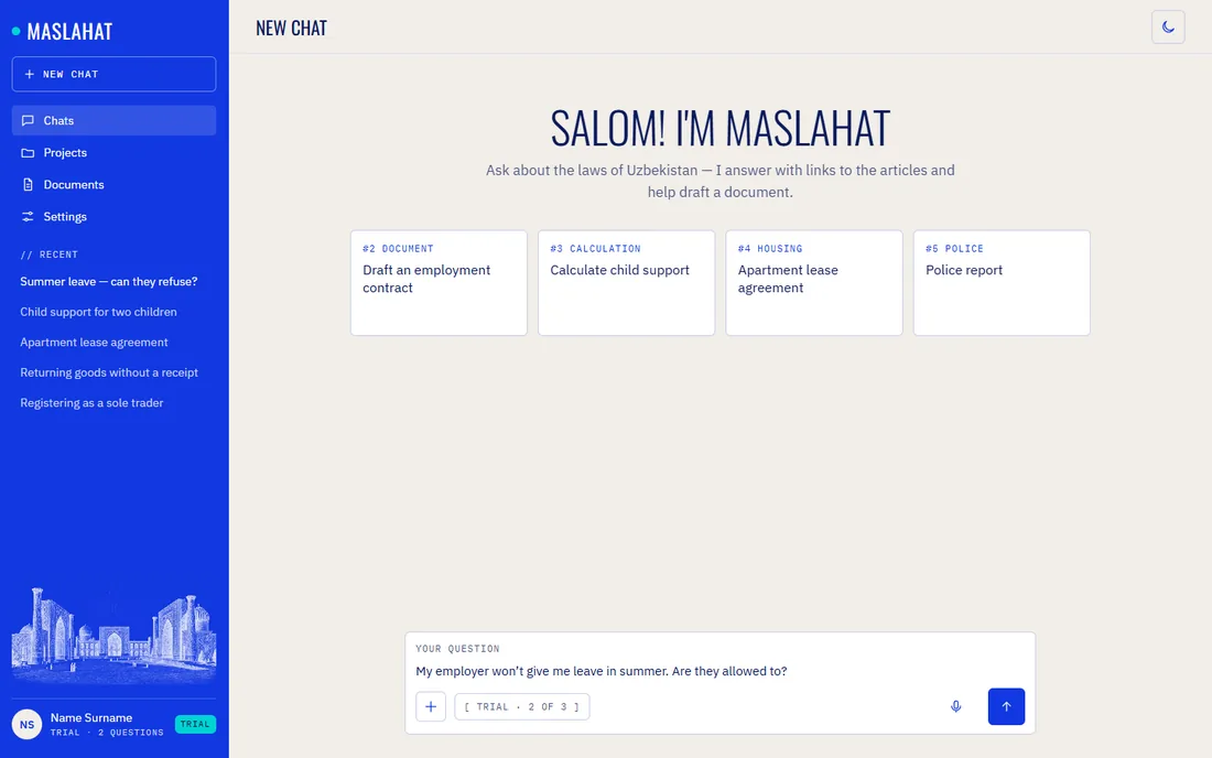 Maslahat chat: Question